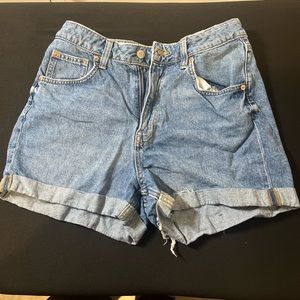 High waisted jean shorts